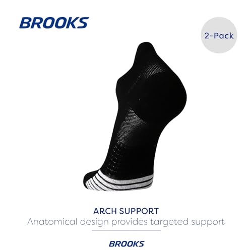 Brooks Ghost Lite No Show Socks, Running Socks with Arch Support, 2-Pack - Black - L - image 3