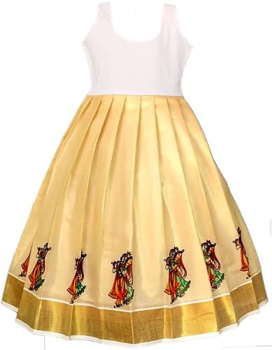 Image of Girl's Silk Readymade Traditional Lehenga Choli with-KERALP PATTU 4 colour