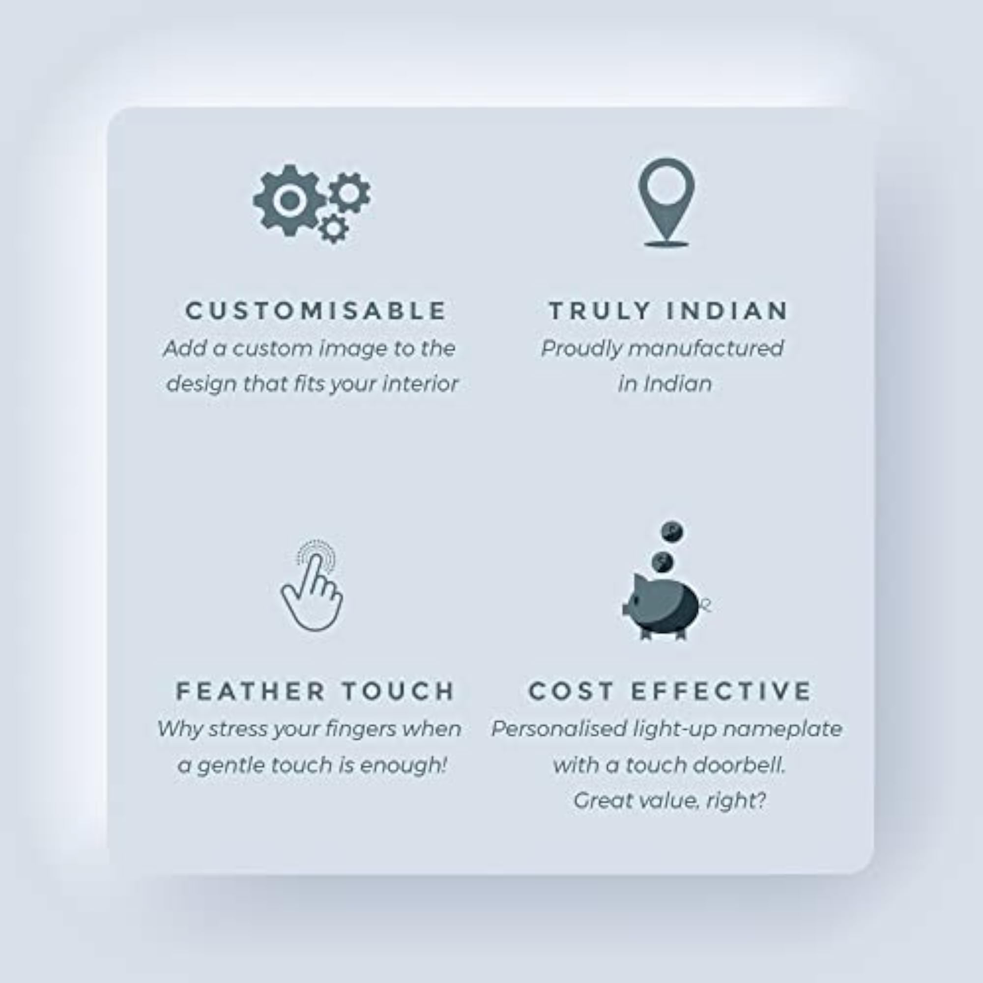 Customized Horizontal Designer Namebell with Touch Based Customisation