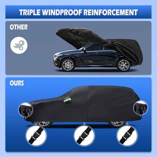 Image of Car Cover Fit for Honda CRV 1997-2025, Toyota RAV4 2006-2025, Migaven Waterproof Full Exterior Cover Sun Rain Protection with Door Zipper and Cotton Lining