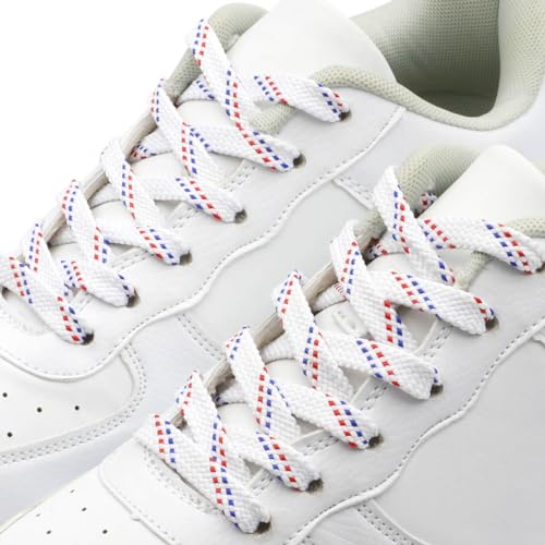 Image of Flat Shoelaces Multicolor Twill Point Thick Shoe Lace Shoestring 2 Pair