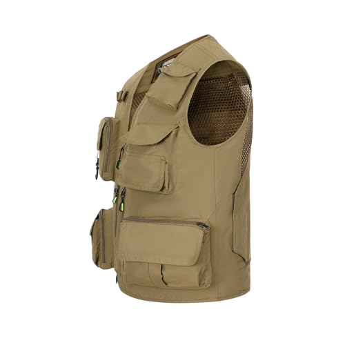 Image of Hbufnha Outdoor Fishing Hunting Vest Multi Pockets Work Cargo Jacket