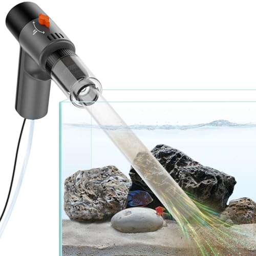VIPASKA Electric Aquarium Gravel Cleaner Kit with High Pressure Strong Suction, 6-in-1 Multifunction Fish Tank Vacuum Cleaner and Water Changer for Aquarium, Gravel Vacuum with Sand Filter Tools