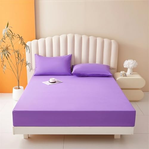 Wasserdichter lila Matratzenschoner 90x200 cm – atmungsaktive Mikrofaserauflage, waschbare Bettdecke, passend für Matratzen bis zu 30 cm Tiefe für ultimativen Komfort
