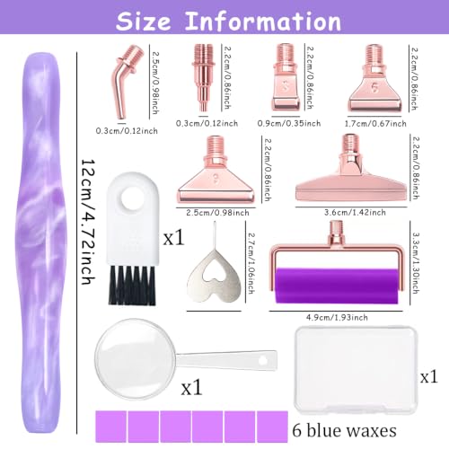 Image of Praise V Do Diamond Painting Art Drill Bead Dot Pick Pen Kit with Screw Stainless Steel Rose Metal Tip Nib Placer Roller Tool Accessories Ergonomic Stylus for 6D Diamond Paint Nail Art Lt Purple