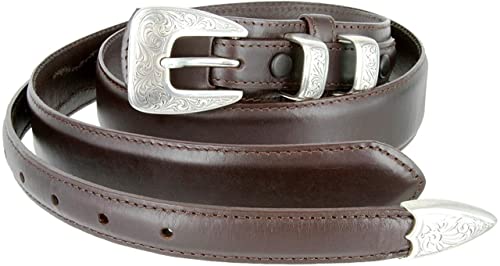 Image of Belts.com Western Buckle Belt Oil Tanned Genuine Leather Ranger Belt 1-3 /8 inch(35mm) Taper to 3 /4 inch(19mm) Wide-Multiple choices