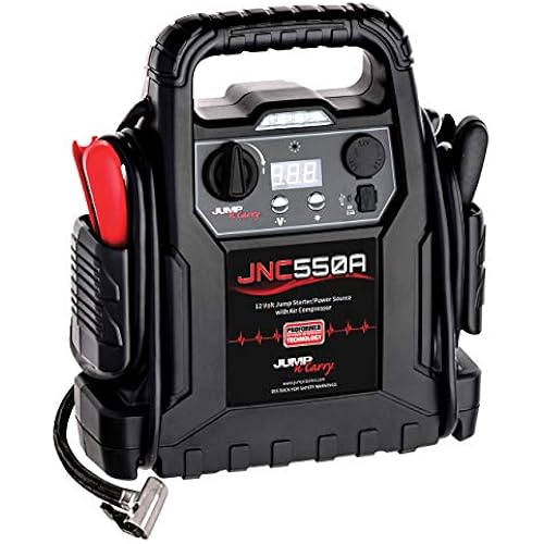 Clore Automotive Jump-N-Carry JNC550A 1100 Peak Amp Jump Starter with Air Compressor , Black