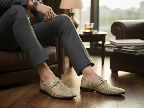 Image of Men's Velvet Designer Classic Dress Tuxedo Smoking Slipper Loafers Slip On Shoes SM-56