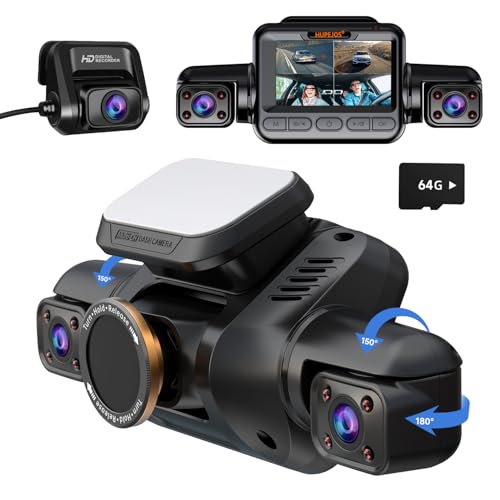 4K Dash Cam 4-Channel Front/Rear Inside 360°