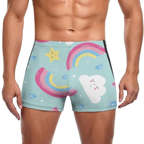 Short de bain homme arc-en-ciel séchage rapide | Boxer natation