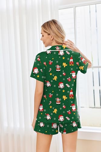 Image of Ekouaer Womens Pajamas Set 2 Pack Button Down Summer Sleepwear Short Sleeve Comfy Pjs Loungewear Set
