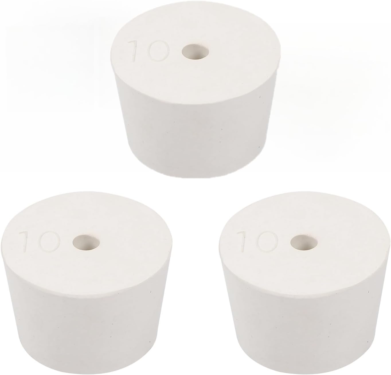 3-Pack Drilled Rubber Stopper #10