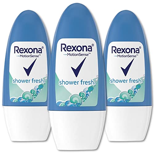 Rexona Shower Fresh- Roll On, Antiperspirant Deodorant For Women, Free Alcohol, 48 Hours Protection, Quick Dry, It Helps Reduce Stains And Protect You Against Sweat 50 Ml (Pack Of 3), 1.70 Fl Oz 1) #TOP20