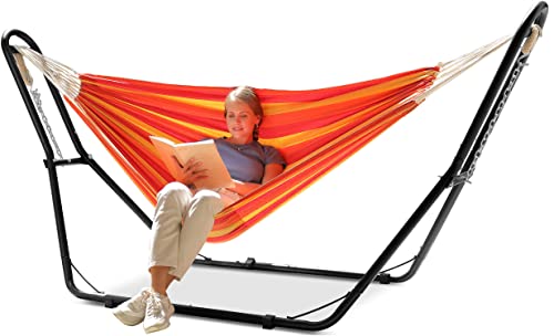Hammock With Space Saving Steel Stand Included 2 Person Heavy Duty Outside Garden Yard, 550Lbs Capacity, Backyard Camping Use #TOP11