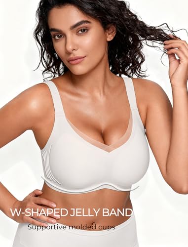Image of Vinfact Womens V Lace Wireless Seamless Bras No Underwire Comfort Push Up Bras Supportive Full Coverage Bralettes T Shirt Bra
