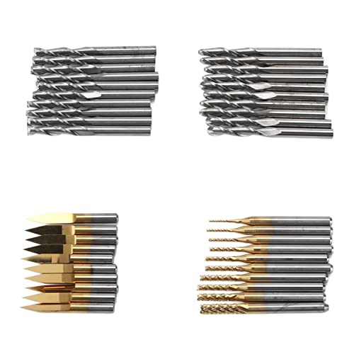 Jeu de fraises FTVOGUE pour graver du bois avec mini CNC et outils à tige 1/8 pouces