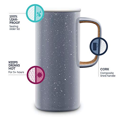 Ello Campy Vacuum Insulated Travel Mug with LeakProof Slider Lid and