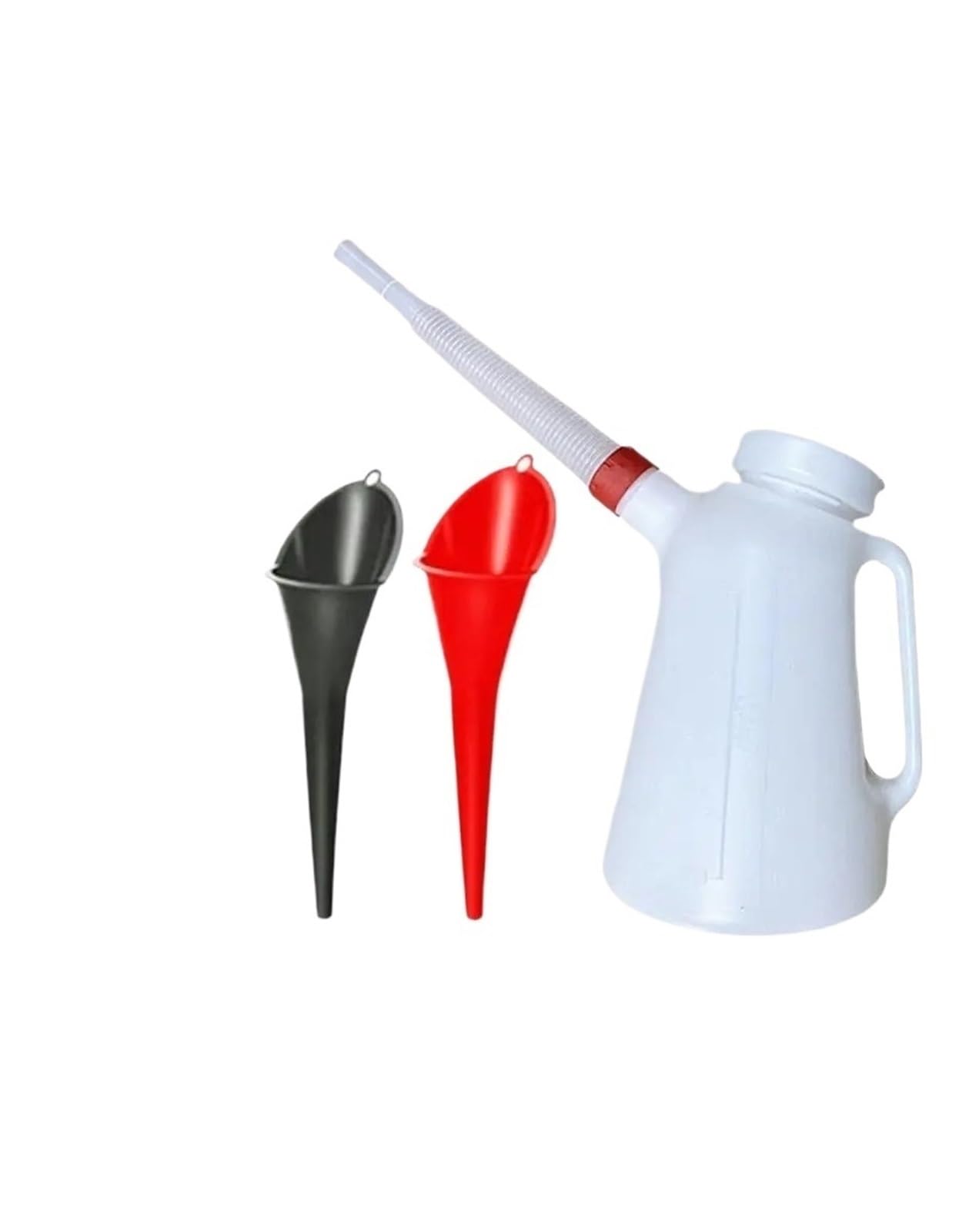 Bidones de Gasolina, bidones de Gasolina, Recipiente medidor de Aceite con Escala, Juego de Embudo de Aceite de 5 litros con Tapa, Jarra de Aceite para Coche