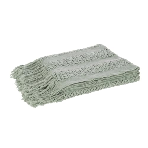 Plaid à franges TRICO vert pour vos soirées cocooning au salon - 2