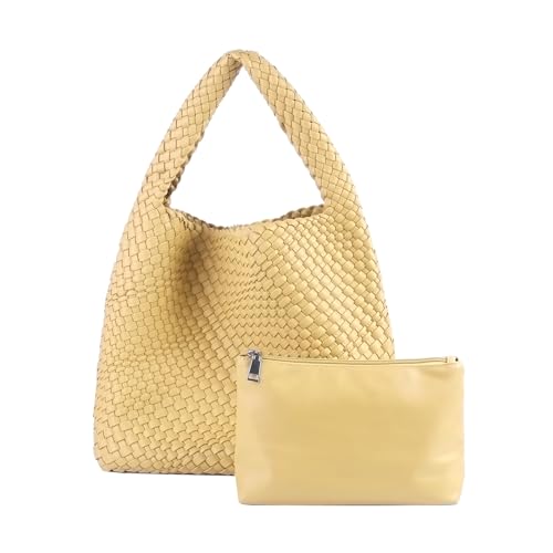 Bolso tejido para mujer, bolso vegano hobo de cuero miniatura 1