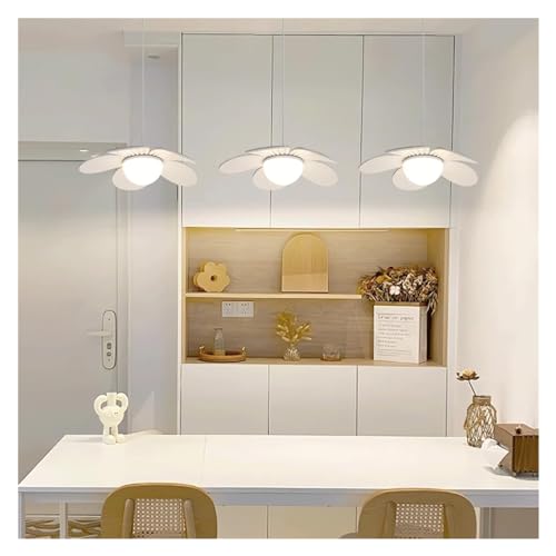 Lampe Suspendue LED Design Fleur Blanche pour Îlot de Cuisine