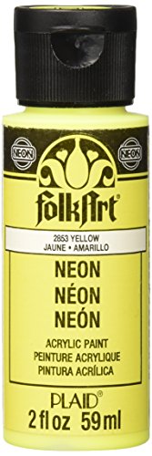 Image of FolkArt Neon Acrylic Paint in Assorted Colors (2 Ounce), 2853 Neon Yellow