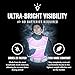 247 Viz Running Reflective Vest with Inside Pocket and 2 Bands, High Visibility Reflective Running Gear Safety Vest Straps for Men Women Kids for Night Running Walking Cycling Pink