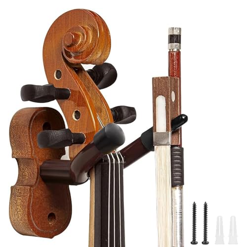 BestSounds Violin Wall Mount Violin Hanger with Bow Hook Home & Studio Rosewood Viola Stand (Rosewood MA-R5)