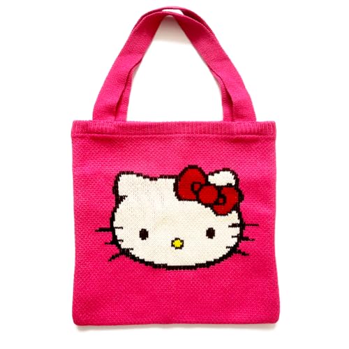 Handmade Crossbody Purse Shoulder Handbag Handwoven Clutches Bag Cotton Crochet Purses for Women(Red)