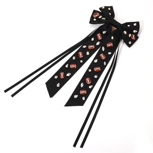 Accesorios Moños para el Cabello para Día de Partido, moños grandes para el cabello con cintas y piedras de imitación en rojo y azul, accesorios deportivos para fanáticas de fútbol miniatura 4