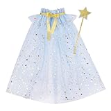 Ensemble de 2 pièces pour fille avec baguette magique en forme d'étoile et cape en tulle, parfait pour stimuler l'imagination