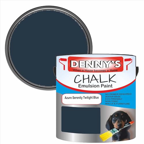Premium Interior Wall & Furniture Chalk Paint – Azure Serenity Twilight Blue – Rich Matt Finish, Durable & Washable, Low Odour, Ideal for Living Rooms, Bedrooms & Hallways (1 Litre Tin)