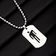 AOLIAY Damen & Herren Edelstahl Menschliche Halskette,Silber Edelstahl Ketten Mit Anhänger,Mode Hohl Square Plaque Schmuck Hip-Hop Souvenir Geschenk,Straße Lässige Halsketten für Party Reisen