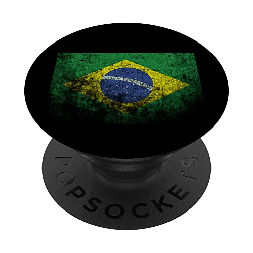 Vintage Brasil Bandera Retro Brasileña Bandera Brasileña PopSockets PopGrip Intercambiable