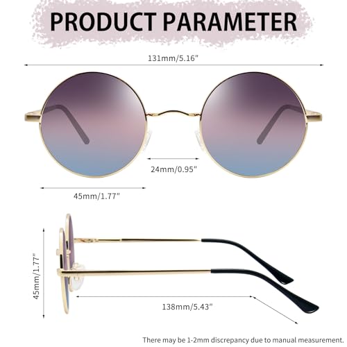 Image of Joopin Small Round Sunglasses Hippie Circle Sun Glasses UV400 Protection