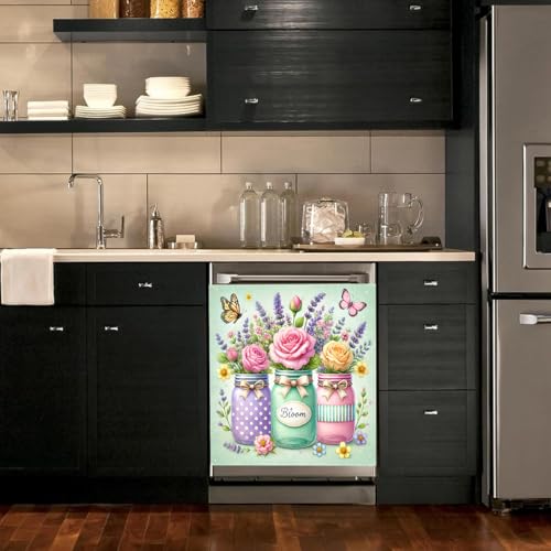 Image of BVBOX Dishwasher Magnet Cover 23 inchx26 inch, Reusable Magnetic Refrigerator Covers, Decorative Magnets Cover Fridge Door Skin Panel Stickers for Home Kitchen Appliance