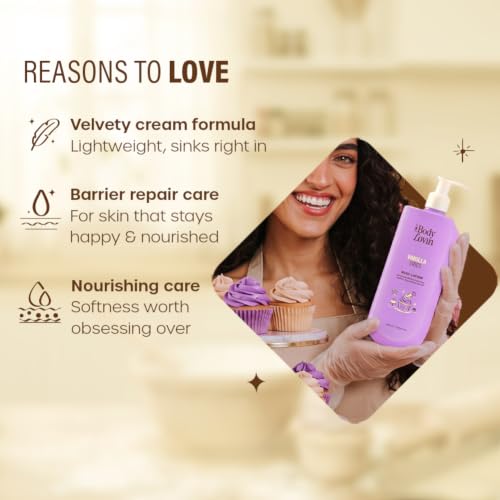 Image of Plum BodyLovin' Vanilla Vibes Body Lotion | Nourishing & Barrier-Repairing Body Lotion | Velvety Cream Formula | Ceramide Blend, Murumuru Butter & Macadamia Nut Oil | Warm Vanilla Fragrance | 400 ml