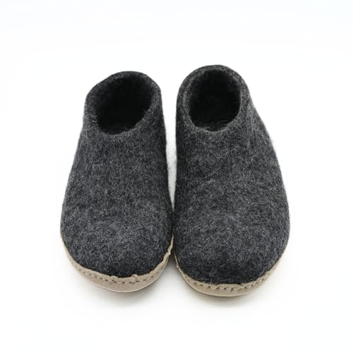 Charcoal Grey Handmade Shoes, Merino Wool Shoes, Natural Organic Wool Shoes Slipper, Indoor Slippers Men & Women3