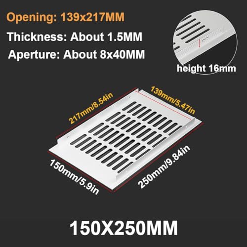 Grilles d'aération intérieures 150x250 mm pour stopper l'humidité - 6