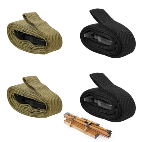 SquEqu 4 Pack Utility Strap with Quick-Release Buckle Nylon Tie Down Straps Sleeping Bag Straps for...
