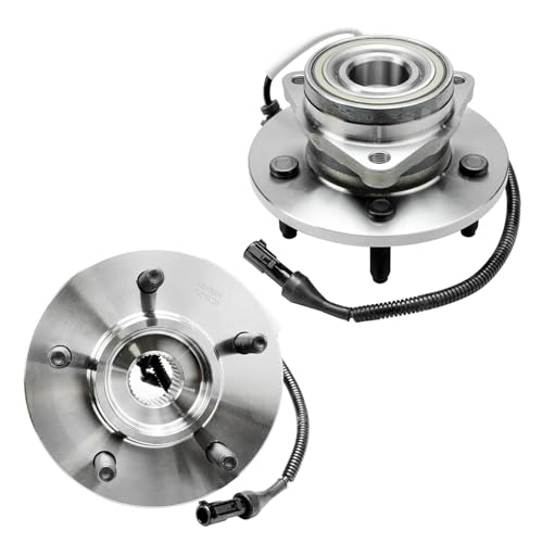 Image of Detroit Axle - 4WD Front Wheel Bearing Hubs for 2000-2002 Ford Expedition Lincoln Navigator, 2 Wheel Bearing & Hubs Assembly Set 2001 Replacement