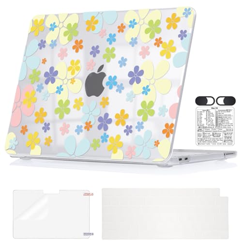 Seanai Vibrant Floral Clear Case for 2026 MacBook Neo 13 Inch A18 Pro A3404