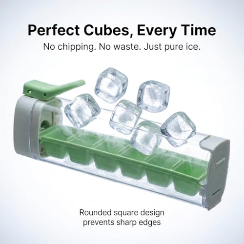 Molde de hielo de silicona portatil con manija verde miniatura 3
