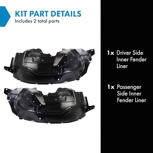 Image of TRQ Inner Fender Liner Set Compatible with 2000-2003 Ford Excursion 1999-2004 F-250 Super Duty F-350 Super Duty FO1246108 FO1247108