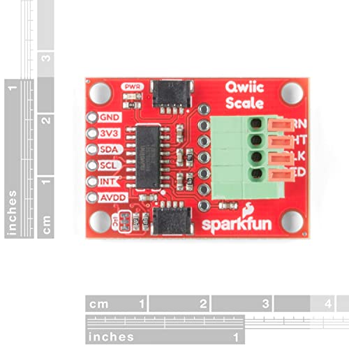sparkfun qwiic scale - nau7802 small breakout board read load cells accurately no soldering polarized connector daisy chain-able four spring terminal connectors on-chip temperature sensor operate 33v