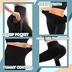 SINOPHANT High Waisted Leggings with Pockets Women, Buttery Soft Elastic Tummy Control Stretchy - Image 3