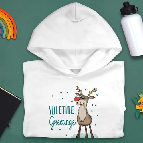 Azeeda 'Yuletide Greetings Reindeer' Children's Hoodie/Hooded Sweater (KO051346)3