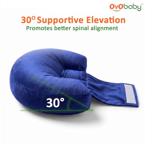 Image of OYO BABY Maternity Pillow Bundle for New Moms | Plush Velvet Pregnancy and Nursing Pillow Set | 4-Piece Adjustable Body Pillow for Belly, Back and Hip Support - Royal Blue