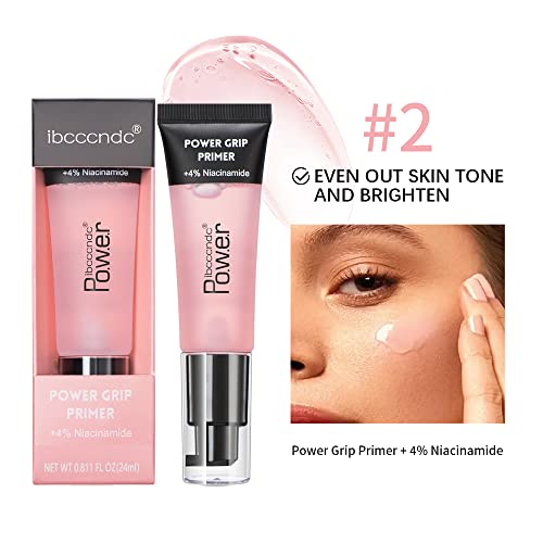 Lisara Power Grip Primer + 4% Niacinamide, Hydrating Face Primer, Gel-Based Makeup Primer, Moisturizes & Primes, Evens Skin And Brightens, Primer Face Makeup For Long Lasting, Smoothing Foundation Primer - Pink #TOP1