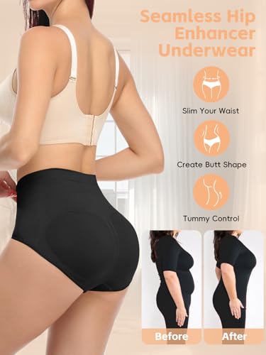 JOYSHAPER Butt Lifter Panties for Women Seamless Butt Pads Shapewear Tummy Control Underwear Panty Padded Hip Enhancer Brief2